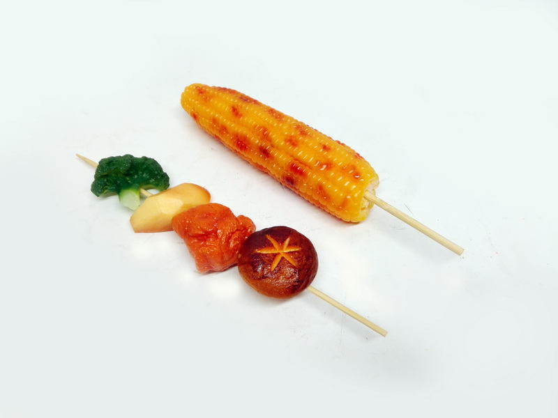 pincho pollo vegetales maiz asia replica comida largo 24-25 6u_3u